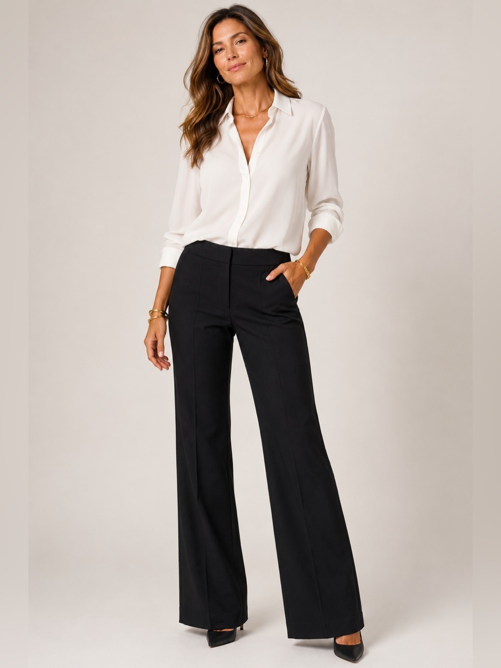 Antonio Melani Black Bootcut Dress Pants Women’s Size 6 Stretch Career Slacks